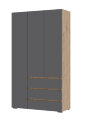 Шкаф 3-х створчатый ШК-06 с ящиками Хелен, Графит 