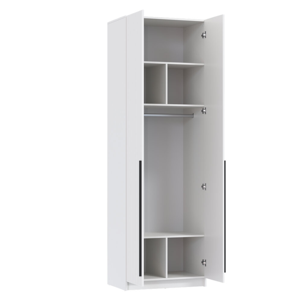 Шкаф 2-х створчатый 67.10 Брандо, МДФ белый (h 248 см)  