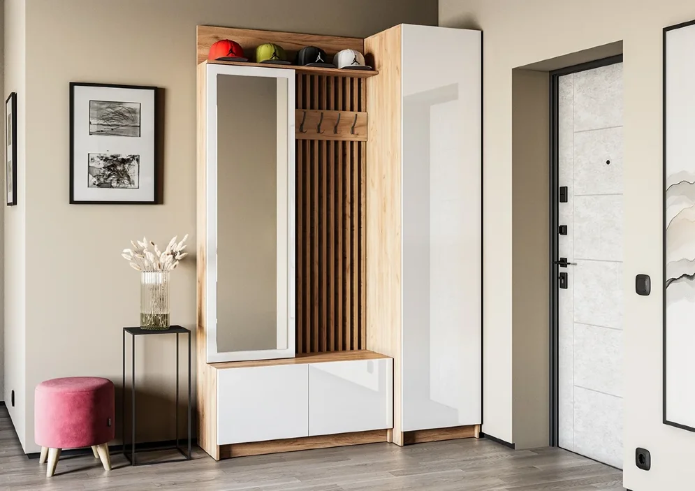 Модульная прихожая Стоуби, Белый (Композиция 1) 