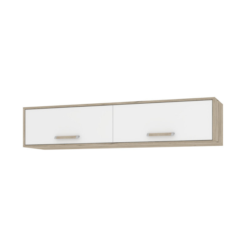 Шкаф навесной 1600 Флорида, Белый, Серый дуб 