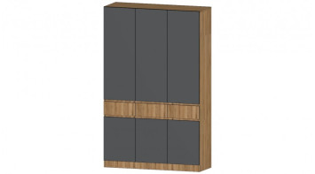 Шкаф 3-х створчатый Ленора, Дуб вотан/Графит