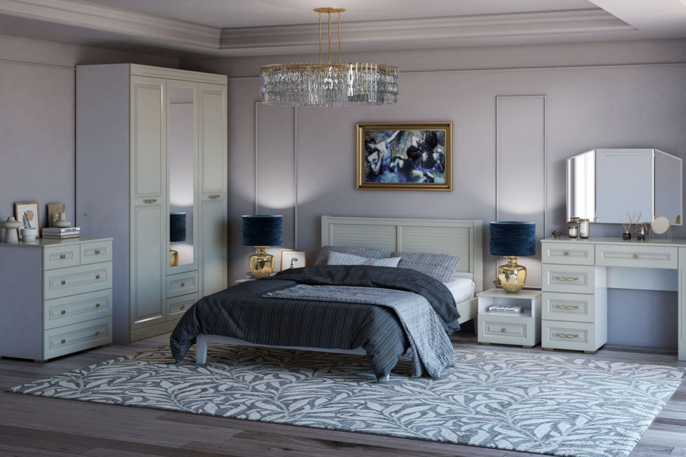 Зеркало Олимп, с декоративными планками, фисташковый 