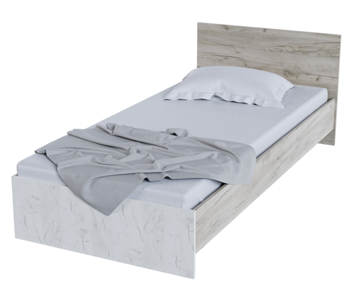 Кровать односпальная Басса, крафт серый 