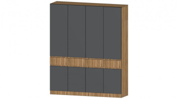 Шкаф 4-х створчатый Ленора, Дуб вотан/Графит