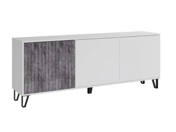 Тумба ТВ Ливерпуль, белый/бетон темный