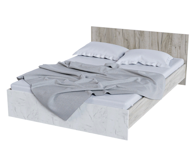 Кровать двуспальная Басса, крафт серый 