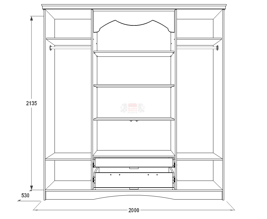 Шкаф 4-х дверный Ольга-10 