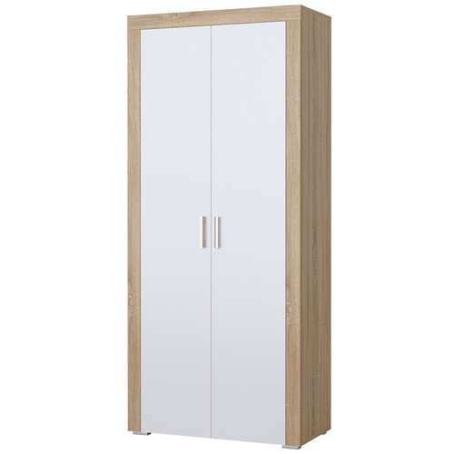 Шкаф 2-створчатый Орландо, Сонома-Белый глянец 