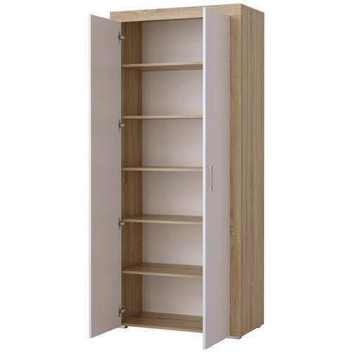 Шкаф 2-створчатый Орландо, Сонома-Белый глянец 