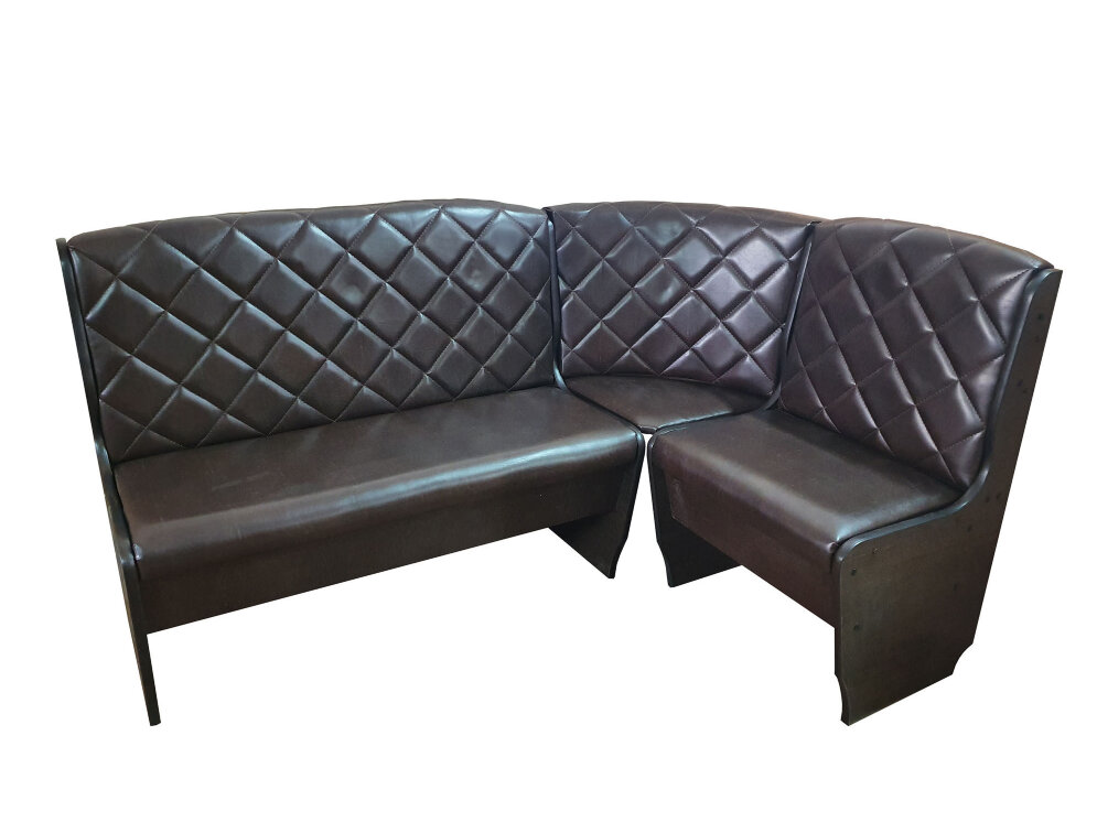 Кухонный уголок Барон (эко-кожа), венге + коричневый 