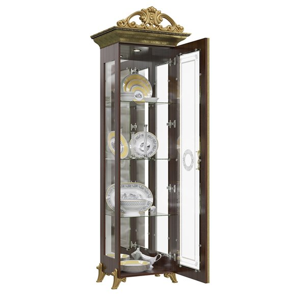 Шкаф-витрина Версаль 1 дверь, Орех 