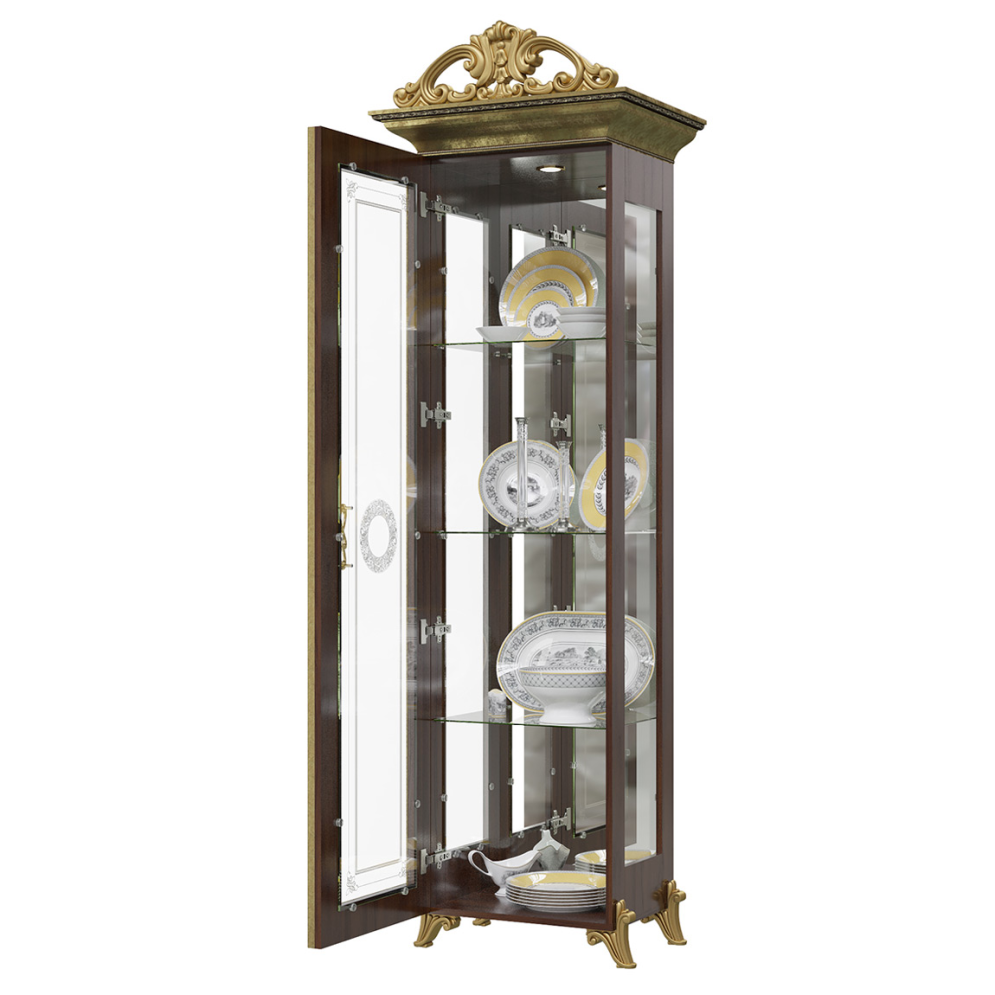 Шкаф-витрина Версаль 1 дверь, Орех 