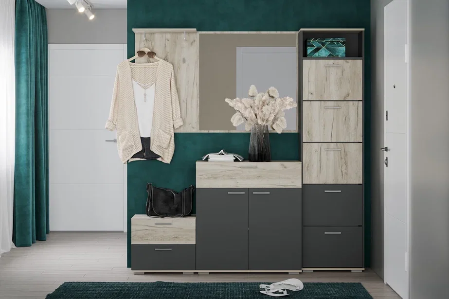 Прихожая модульная Санти 3, крафт серый 