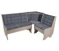 Угловая скамья Аленка-17, ясень шимо светлый / велюр серый 