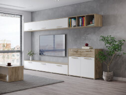 Шкаф навесной 2382 Флорида, Белый, Серый дуб