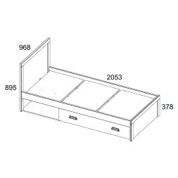 Кровать односпальная с ящиком 90/D2, DIESEL