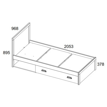 Кровать односпальная с ящиком 90/D2, DIESEL