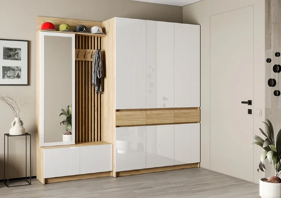 Модульная прихожая Стоуби, Белый (Композиция 4) 