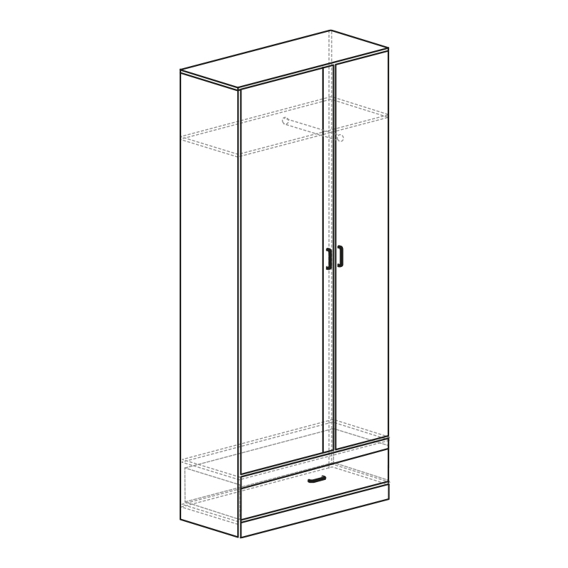 Шкаф 2-дверный Урбан 920 