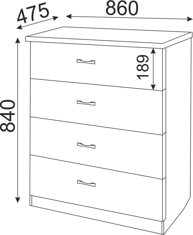 Комод Осло, дуб    