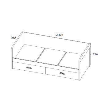 Кровать софа с ящиками 90-2/D2 DIESEL