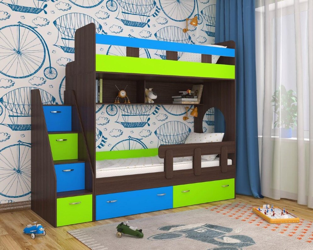 Кровать 2-х ярусная Юниор-1, Ясень/Белый  