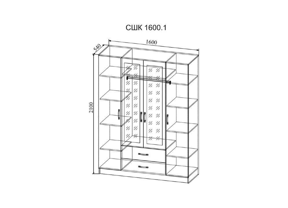 Шкаф 4х створчатый Софи    