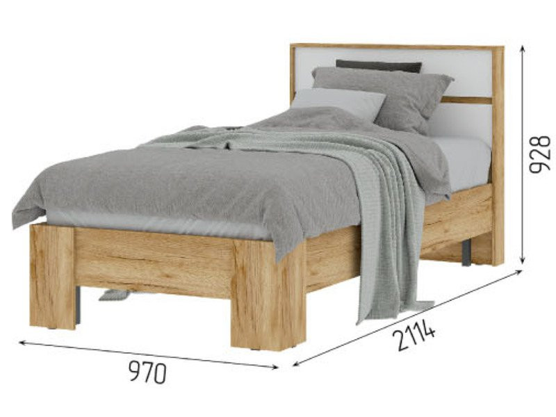 Кровать Хелен КР-01, крафт золотой - белый шагрень 