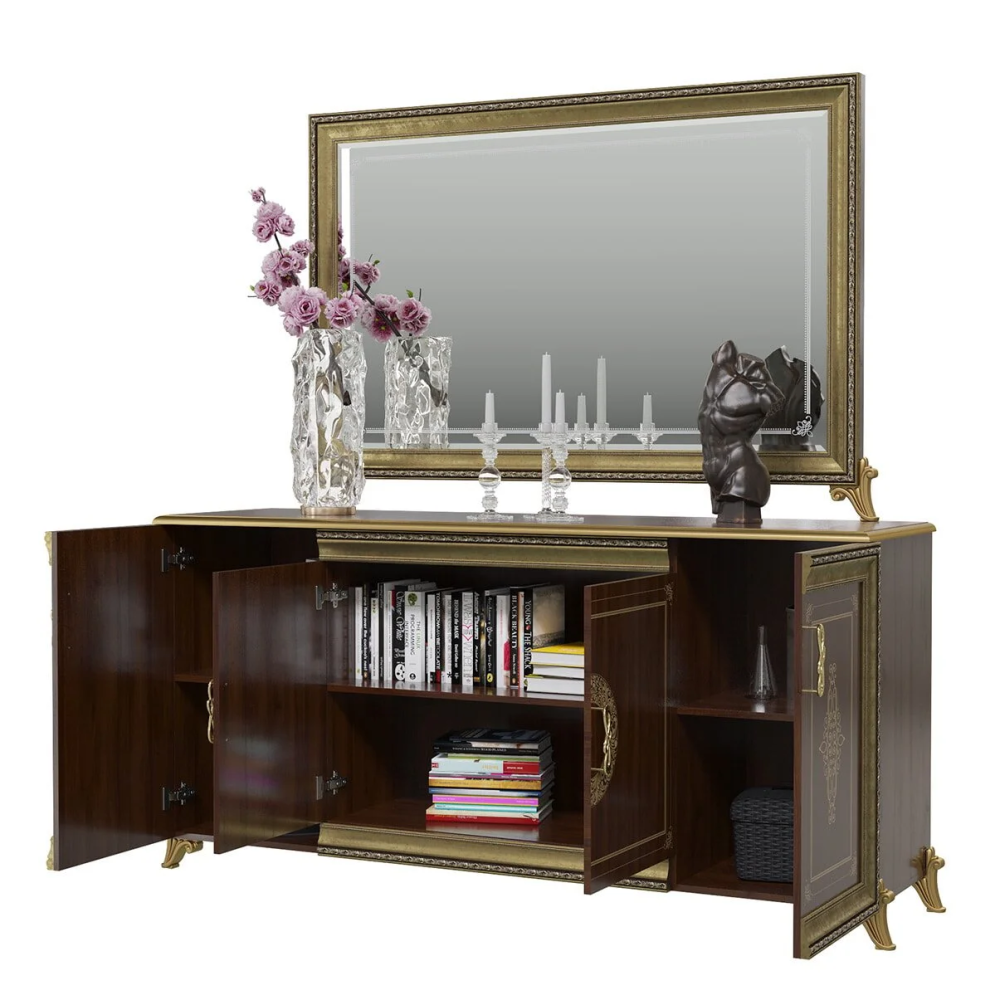 Комод 4-х дверный Версаль, Орех 