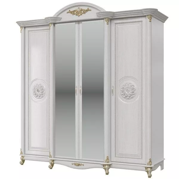 Шкаф 4-х дверный Да Винчи, Белый 
