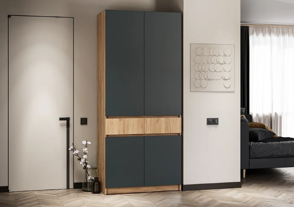 Шкаф 2-х створчатый Стоуби ШК-1000, Графит 