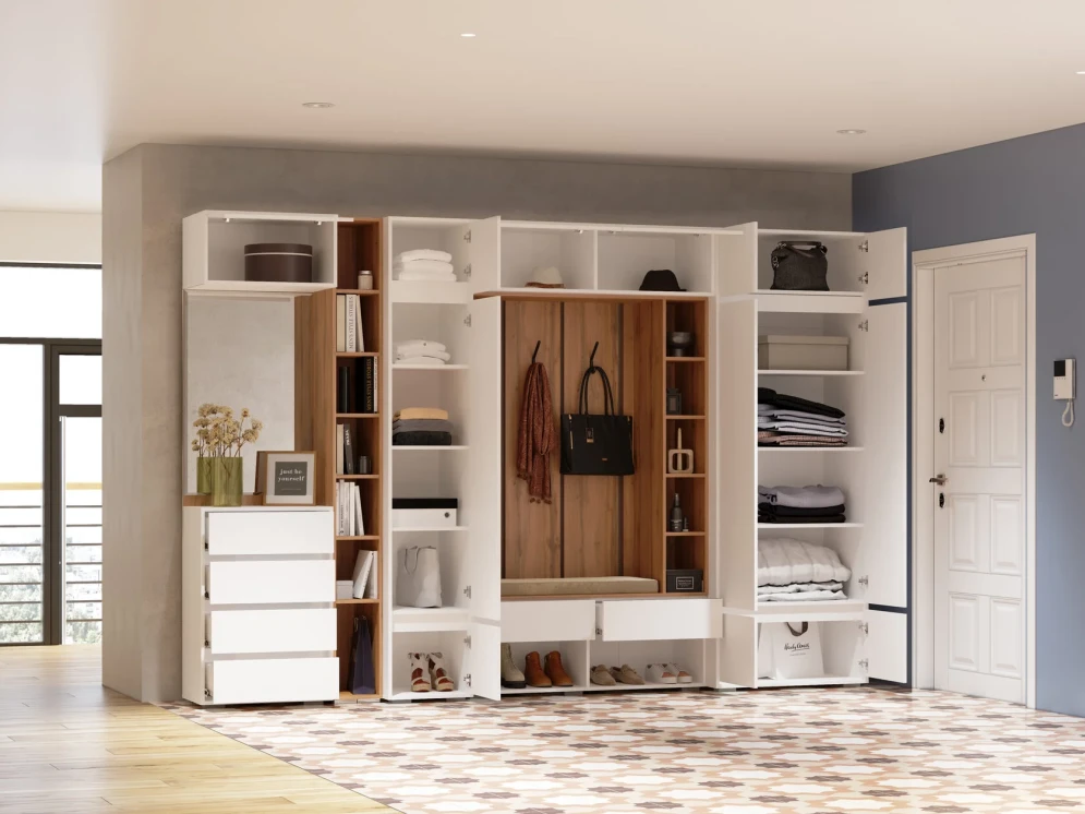 Шкаф двустворчатый Прага, Белый 