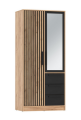 Шкаф 2-х дверный 83.09 Вегас, Дуб золотой/Черный​ 