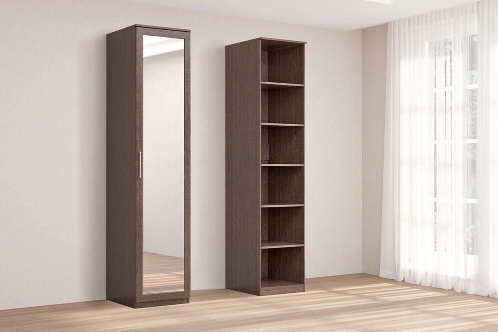  Пенал с зеркальной дверью КЭТ-4, венге 