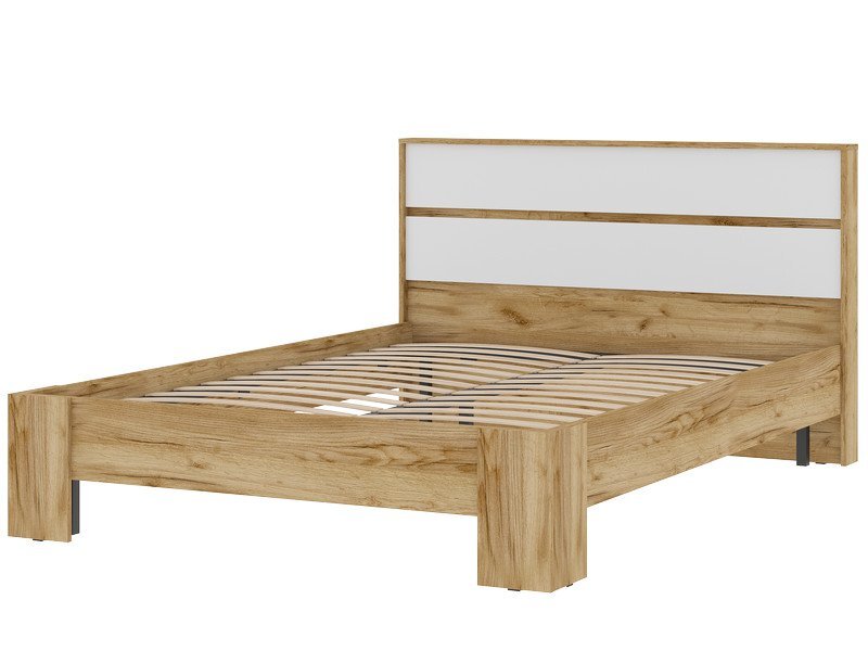 Кровать Хелен, крафт золотой - белый шагрень 