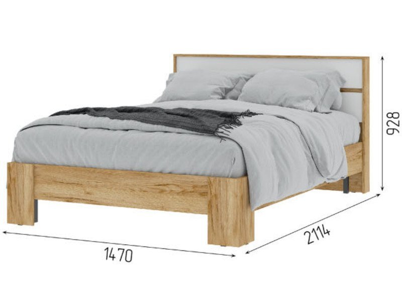 Кровать Хелен, крафт золотой - белый шагрень 