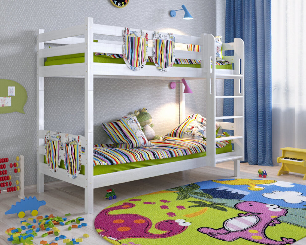 Двухъярусная кровать Сонечка с прямой лестницей 