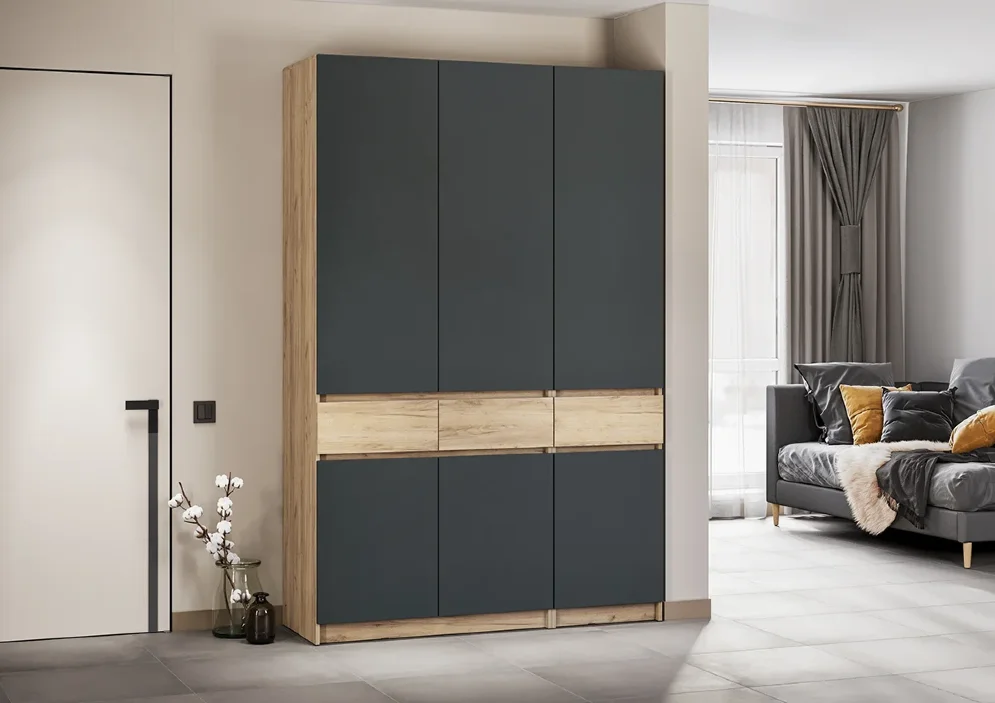 Шкаф 3-х створчатый Стоуби ШК-1500, Графит 