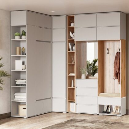 Шкаф угловой Прага, Белый 