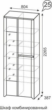 Шкаф комбинированный Твист №25