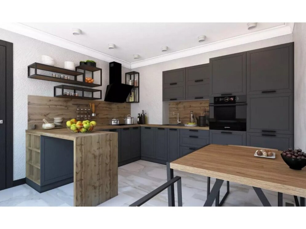 Модульная кухня Монс (графит) 
