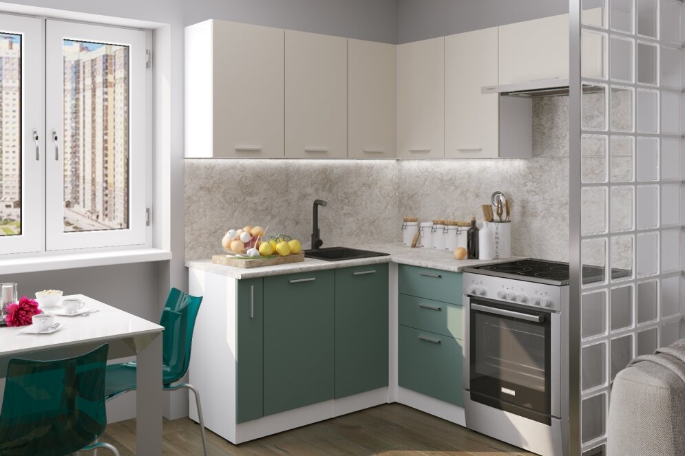 Кухонный гарнитур Глория мега прайм, 160х170 см  