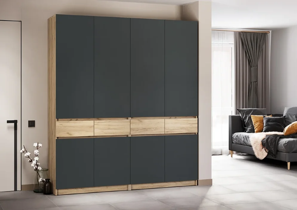  Шкаф 4-х створчатый Стоуби ШК-2000, Графит 