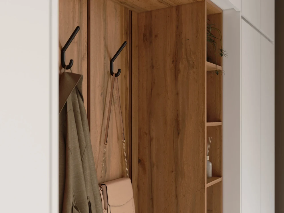 Тумба с вешалкой Прага, Белый 