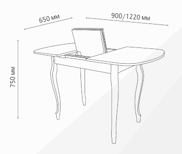 Стол обеденный Прага 5 раздвижной опоры массив МТ