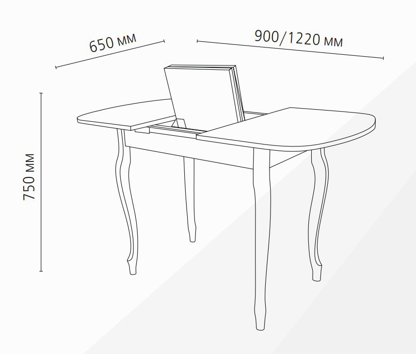 Стол обеденный Прага 5 раздвижной опоры массив МТ 