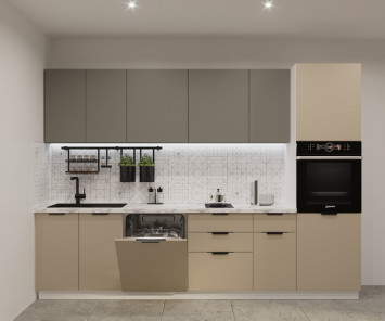 Кухонный гарнитур Фаска Обсидиан/Пикрит 3000 мм (арт. 5)