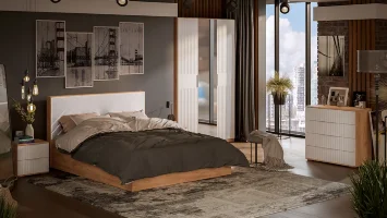 Модульная спальня Хилтон, Дуб Крафт 