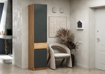 Шкаф-пенал с ящиком Стоуби ШК-500, Графит