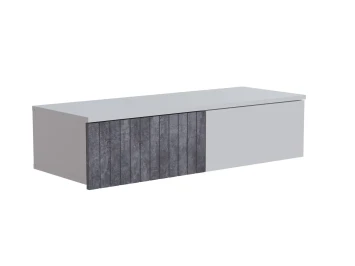 Тумба навесная Ливерпуль, белый/бетон темный